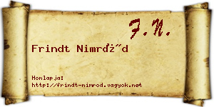 Frindt Nimród névjegykártya